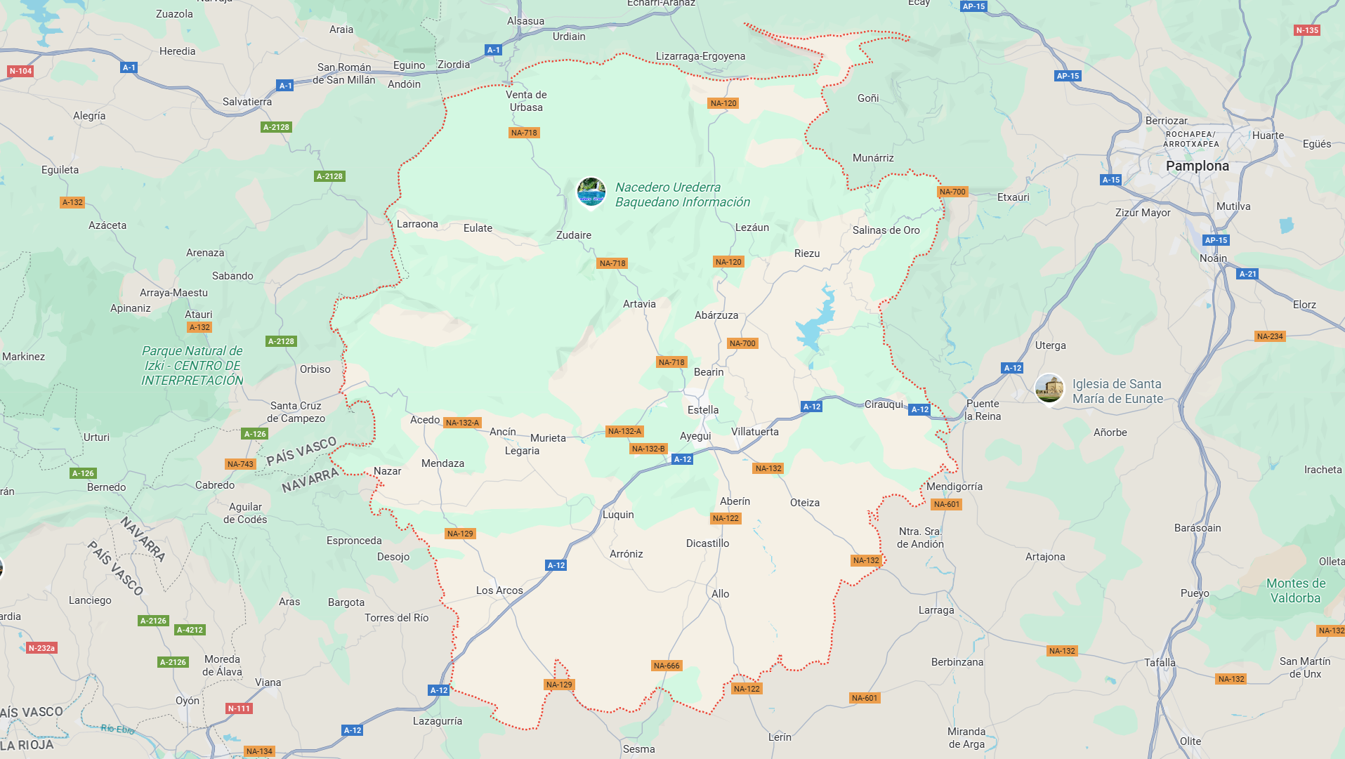 Mapa general de Tierra Estella sin marcadores de localizaci&oacute;n